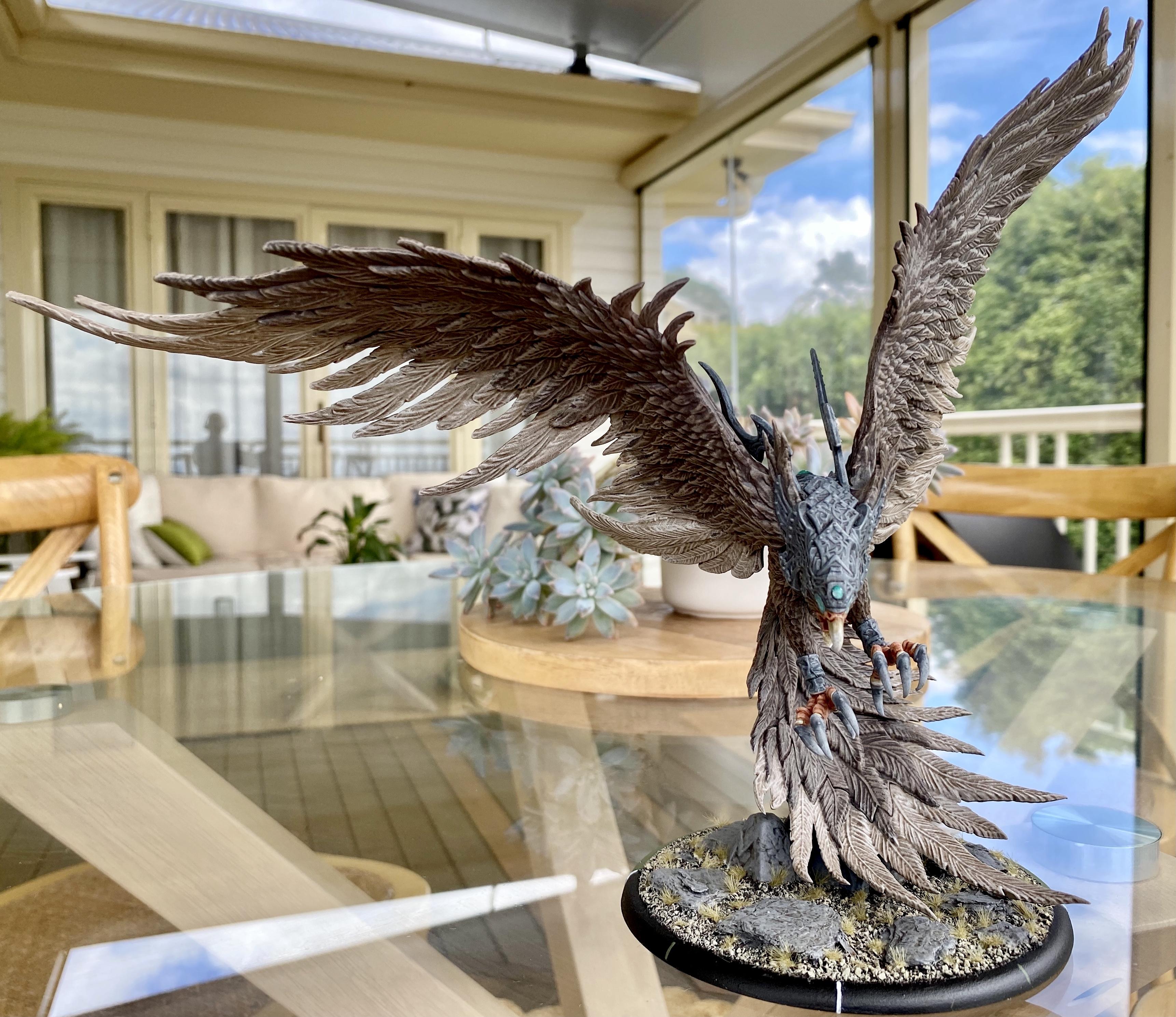 Figurine Warmachine Circle Orboros Storm Raptor - Peinte - Jeu De Société